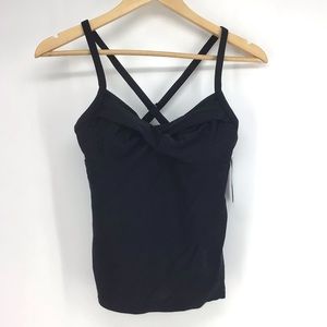 Athleta Black Twister Tankini Top NWT